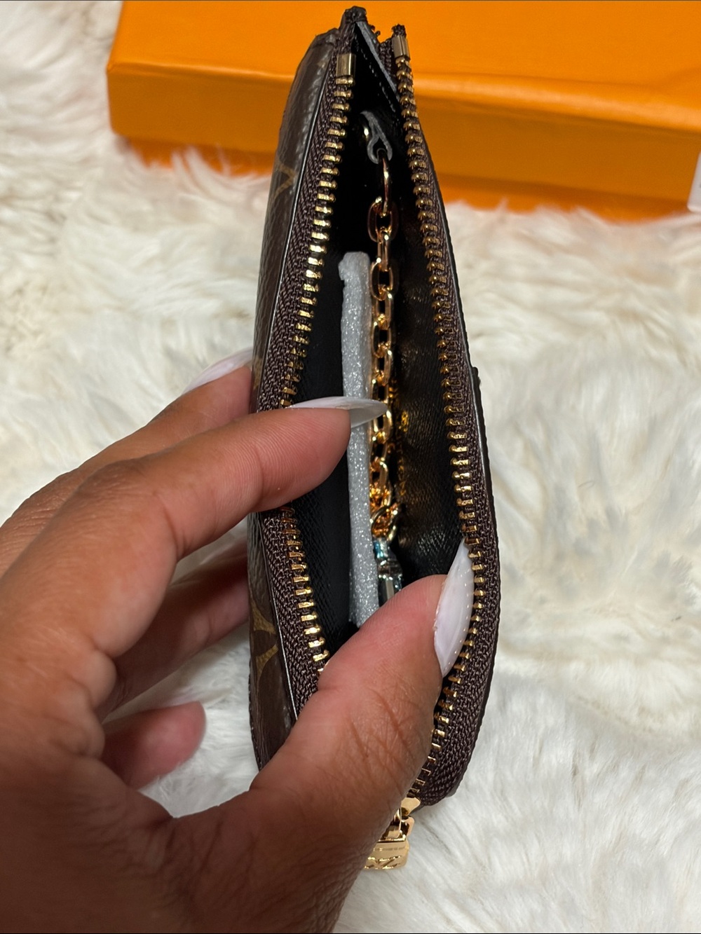 Monogram Envelope Card Case Wallet in Dark Brown - Picture 3 of 3